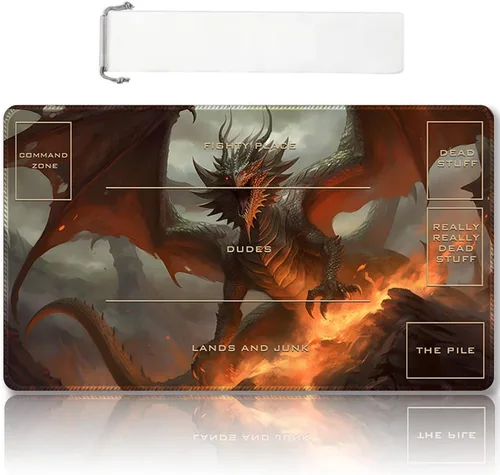 Vista 58 de Tapete de juego MTG cosido de alta calidad con zonas y parte trasera de goma antideslizante, tapete de juego TCG para MTG y otros juegos de cartas