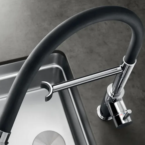 Vista 10 de BLANCO 402447 CATRIS Flexo Semi-Pro Pull-Down Grifo De Cocina De Arco Alto 1.5 GPM - Cromo