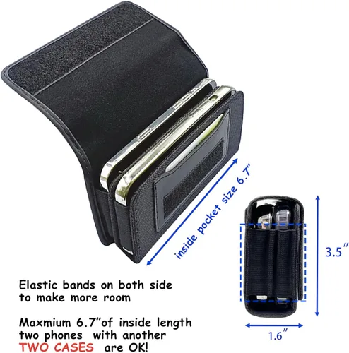 Vista 4 de Funda de teléfono doble para dos teléfonos, soporte para dos teléfonos, una funda de doble capa con clip para cinturón para iPhone 16 15 14 Pro Max
