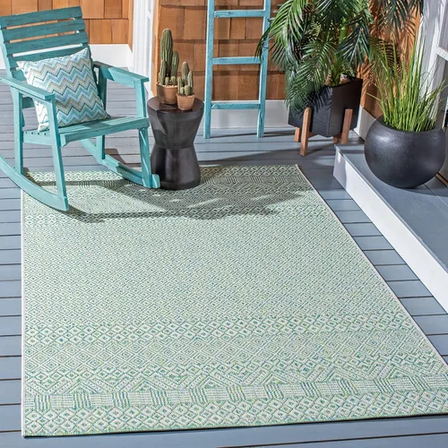 Vista 61 de SAFAVIEH Alfombra lavable al aire libre, colección Courtyard - 2'3" x 5', gris y negro, no desprende pelusa y fácil limpieza, ideal para patio