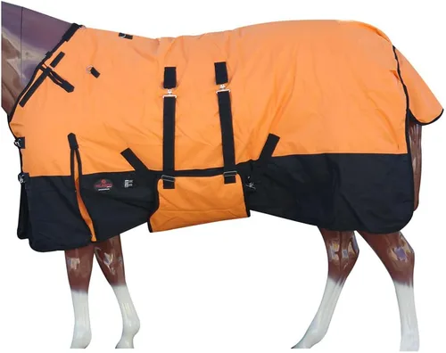 Vista 35 de HILASON Manta de Caballo de Poly Impermeable de Invierno 1200D con Envolvente de Vientre Mantas de Exterior para Caballos Vino