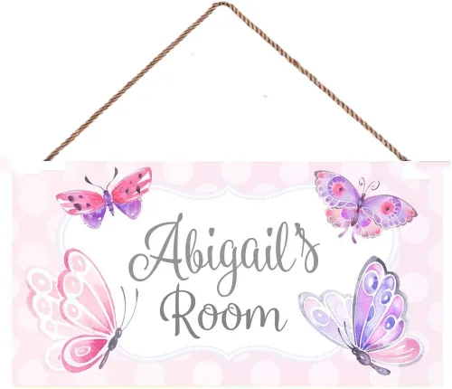 Vista 8 de Letrero personalizado para puerta de jardín, diseño de flores rosas para dormitorio, cuarto de bebé, decoración de pared, regalo Habitación-1