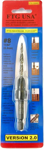 Vista 16 de FTG USA Juego de 12 brocas avellanadoras #4 (7/64") para madera con broca cónica