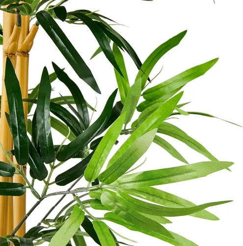 Vista 3 de Amazon Basics Planta artificial de bambú con maceta de plástico, 39.4 pulgadas, verde, decoración de oficina en casa, planta de piso