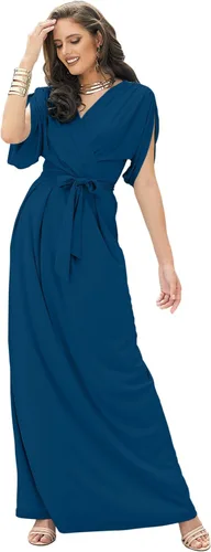 Vista 24 de KOH KOH Vestido largo plisado y modesto para mujer, para invitada de boda Negro