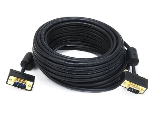 Vista 7 de Monoprice Cable de monitor ultra delgado SVGA 30/32AWG M/M de 1.5 pies con ferritas (conector chapado en oro)