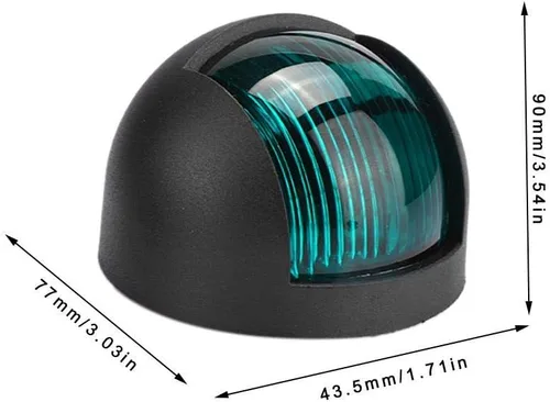 Vista 4 de 2 luces LED para barco, 12 V, 24 V, luz de navegación para barcos, yate marino, luz indicadora LED roja y verde (negro)