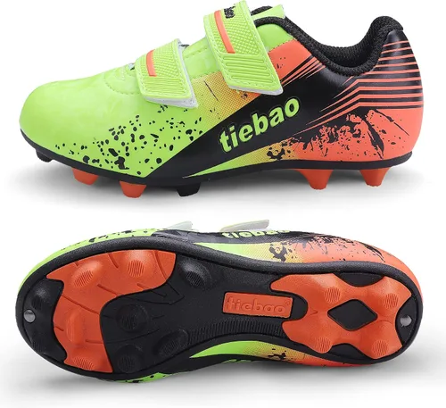 Vista 3 de MiFeloo Botas de fútbol para niños, deportes al aire libre, HGAG, zapatos de entrenamiento para niños y niñas, zapatos de entrenamiento