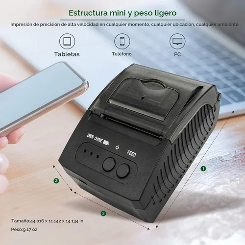 Vista 3 de NETUM Impresora de Recibos Bluetooth, Impresora Mini Térmica Portátil de 58mm POS, Compatible con Android/Windows