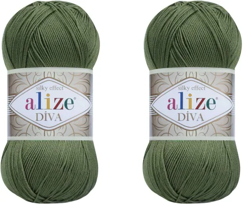 Vista 3 de Alize Diva Yarn - Hilo para tejer a mano, hilo acrílico 100% microfibra, hilo Alize Diva, efecto seda, ganchillo arte, encaje, manualidades, lote