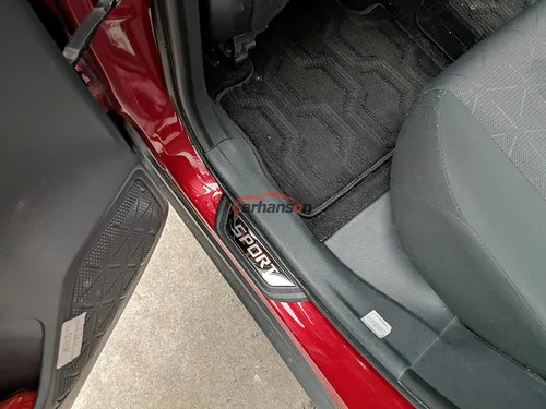 Vista 4 de Protector de entrada de puerta de automóvil, para Toyota C-HR CHR 2018-2022, 4 unidades, acero inoxidable con cubierta protectora de umbral de Negro