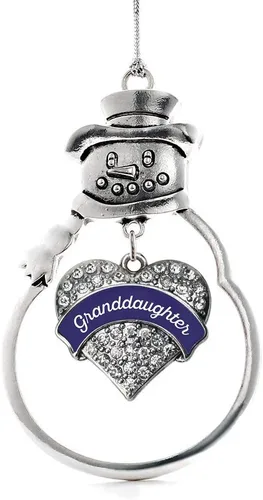 Vista 41 de Inspired Silver - Big Sis - Adorno de Navidad plateado - Adorno de árbol de Navidad con dije de corazón con circonita cúbica - Decoración colgante
