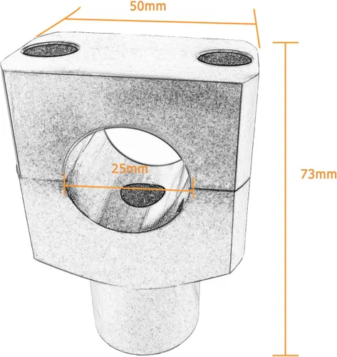 Vista 4 de Abrazadera elevadora de manillar de 1" 25MM compatible con Harley Kawasaki Suzuki Yamaha Honda Shadow
