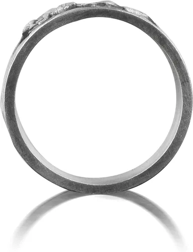 Vista 3 de BySilverStone Jewelry Wolf Family - Anillo de plata para hombre, anillo de promesa oxidado con lobo grabado para hombre, anillo de plata