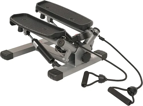 Vista 2 de Sunny Health & Fitness 2-en-1 Premium Power Stepper con capacidad de peso de 181kg y bandas de resistencia, cardio de bajo impacto, ahorro