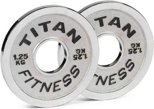 Vista 8 de Titan Fitness Olympic Calibrated Steel Powerlifting Plates, Machine Precision Steel Discs