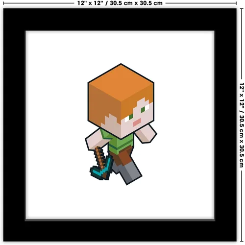 Vista 6 de Trends International Gallery Pops Minecraft - Arte isométrico de Alex para pared, versión enmarcada negra, 12 x 12 pulgadas