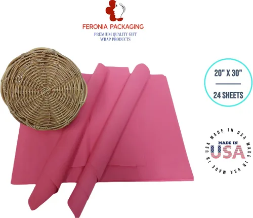 Vista 6 de Azalea - Cuadrados de papel de seda rosa, 24 hojas a granel, papel de regalo premium y suministros de arte para cumpleaños, vacaciones o regalos por