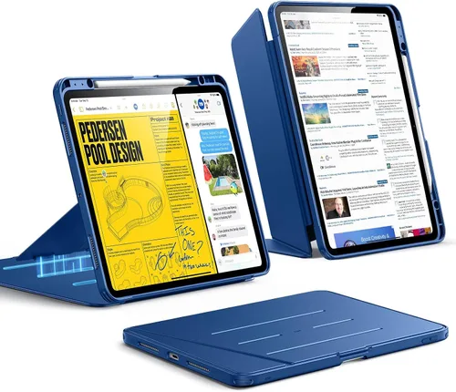 Vista 27 de ESR - Funda para iPad Air de 11 pulgadas M3/M2 (2025/2024), iPad Air de 5ª/4ª generación (2022/2020), funda con soporte vertical, múltiples ángulos