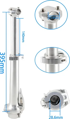 Vista 3 de Vástago retráctil de aluminio plegable para bicicleta plegable, E-Bike plegable