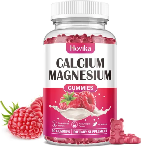 Vista 9 de Gomitas de calcio y magnesio y zinc, proporción 2:1 de calcio y magnesio con vitamina D3, K2, B6, B12 para fuerza ósea, función muscular y salud