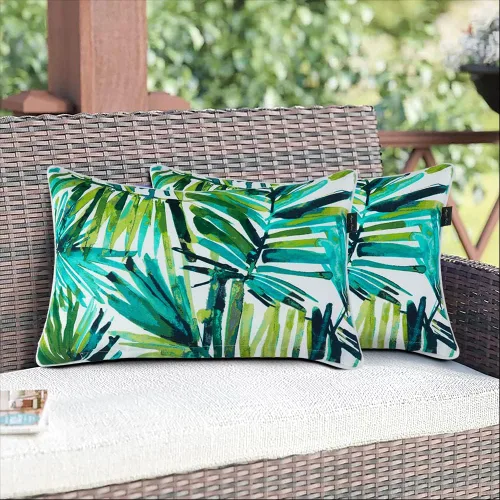 Vista 13 de Magpie Fabrics - Juego de 2 fundas de cojín para patio con inserto de 18 x 18 pulgadas, funda decorativa resistente a la decoloración para sofá