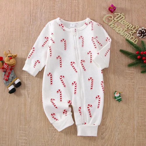 Vista 2 de Qiylii Baby Girls Christmas Pajamas Footies Zip-Up Romper Sleepers Pjs Baby Sleep and Play Pyjama