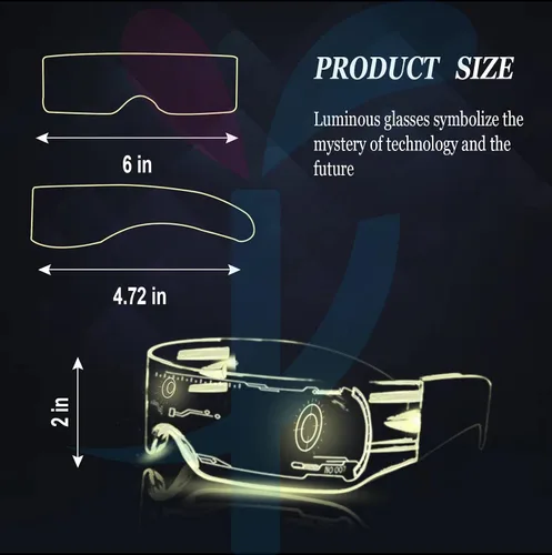 Vista 3 de Gafas con luz LED 7 colores de cambio automático de color gafas luminosas gafas rave para festivales rave Halloween club fiesta cosplay