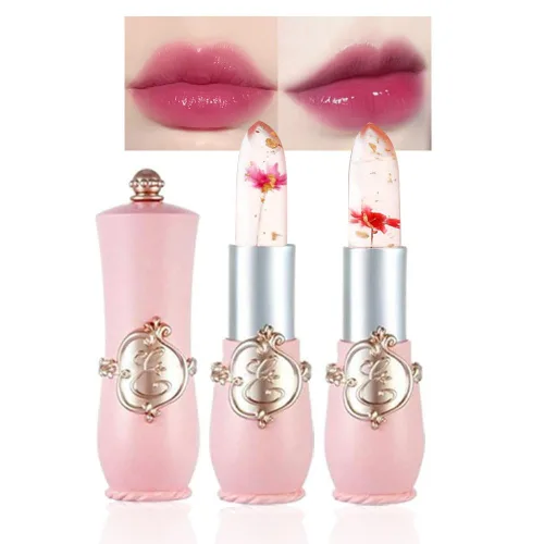 Vista 15 de BINGBRUSH 2 lápices labiales que cambian de color PH – Bálsamo labial de flor de gelatina, tinte labial hidratante activado por temperatura, lápiz
