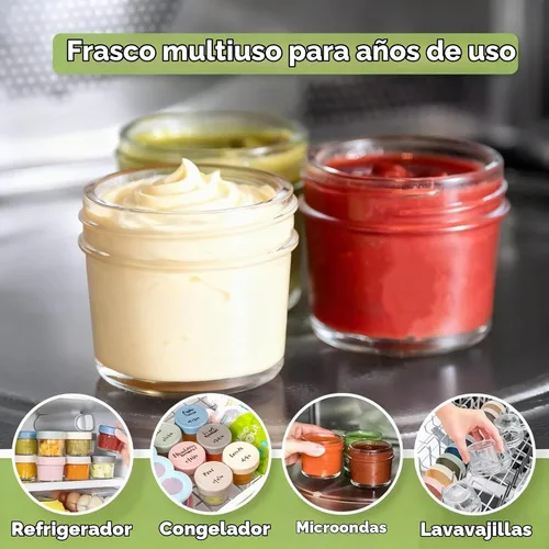 Vista 6 de stablerice 3 tamaños de recipiente de aderezo para ensaladas, condimento pequeño con tapas, tazas de salsa, mini frascos de condimentos con tapas, a