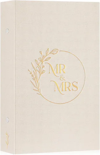 Vista 13 de Lanpn Álbum de fotos de boda de 4 x 6 pulgadas, 2 paquetes, cada paquete tiene capacidad para 50 imágenes, mini álbumes de fotos de boda