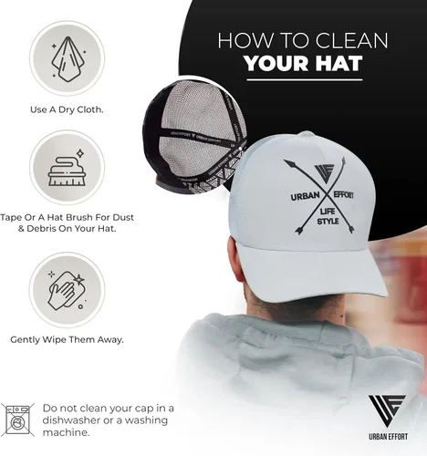 Vista 106 de Urban Effort Gorra trasera de malla, para hombres y mujeres, gorra de béisbol de 5 paneles, gran cierre a presión para caza y senderismo