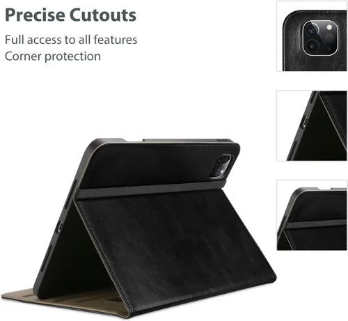 Vista 8 de ProCase Funda de piel sintética para iPad Pro de 11 pulgadas 2025 M5 / 2024 M4 con correa de mano bolsillo frontal, cubierta de soporte de negocios