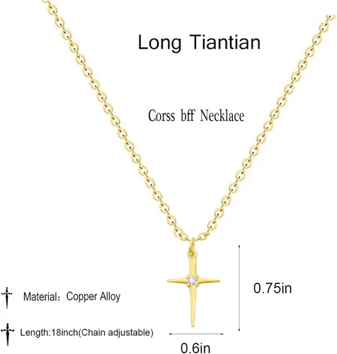 Vista 2 de Collar largo tiantian Best Friend Nnecklace para 2 lindos elefantes mariposa collar sol mal ojo cruz colgante collar para niñas mejor amigo collares