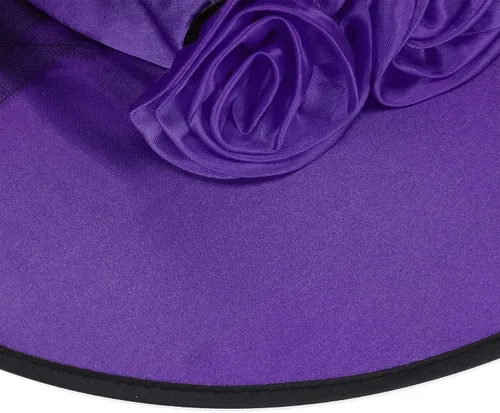 Vista 27 de Zando Sombreros de bruja de encaje para mujer, accesorios de disfraz de Halloween, accesorios de disfraz de bruja plegables para colgar