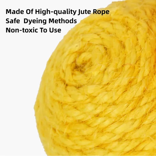 Vista 4 de Juguete para gatos, bola de sisal, juguete colgante para gatos, hecho a mano, cuerda para gatos, masticable, respetuoso con el medio ambiente