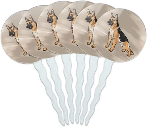 Vista 9 de Juego de 6 palillos para cupcakes para decoración de perros y cachorros - Basset Hound Face