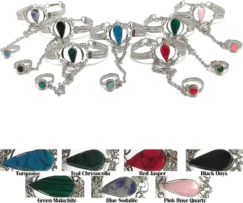 Vista 6 de Mia Jewel Shop - Pulsera de plata con forma de lágrima con anillo
