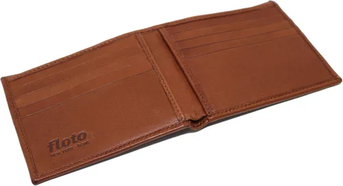 Vista 2 de Floto Firenze - Cartera de piel de cordero italiana para hombre, Marrón, Classic