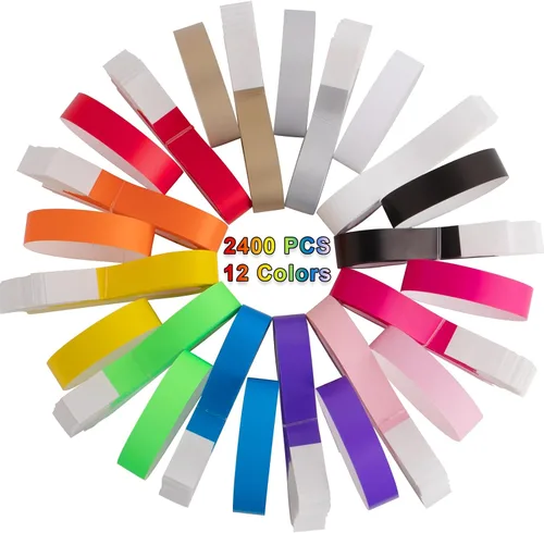 Vista 7 de 2400 pulseras de papel de plástico para eventos, pulseras de papel de colores, bandas de identificación para eventos (multicolor)