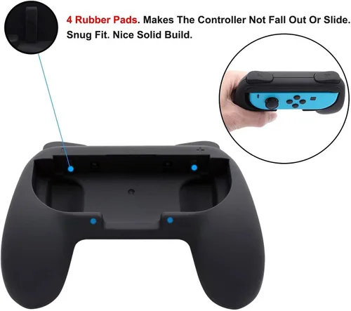 Vista 7 de FastSnail Base de carga y paquete de 2 empuñaduras de interruptor para Nintendo Switch Joy Con y modelo OLED, estación de soporte de carga con cable