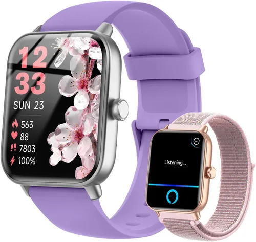 Vista 11 de Reloj inteligente para mujer, compatible con Android y iPhone, reloj de seguimiento de actividad física de 1.8 pulgadas con Alexa, alertas de Rosa