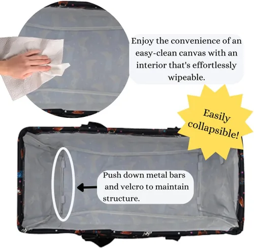 Vista 499 de NGIL Bolsa de comestibles reutilizable extra grande plegable de gran tamaño para comestibles, almacenamiento, picnic, playa, Estampado