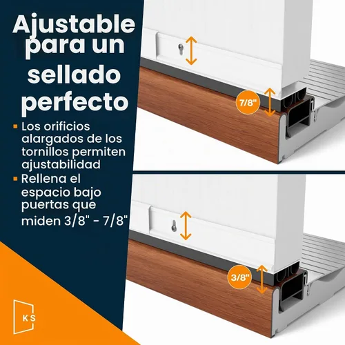 Vista 2 de Patente Pendiente, Barrido de Puerta de Doble Burbuja Ajustable, Bloqueador de Corrientes de Aire, Sello Bajo la Puerta para Puertas Exteriores, 1