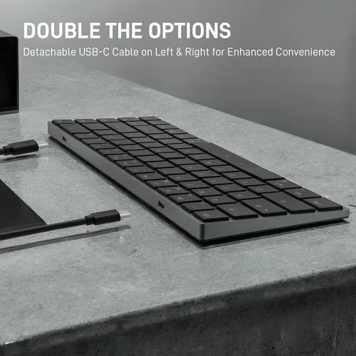 Vista 6 de BAROCCOMiSTEL AIRONE Teclado mecánico, diseño del 65%, interruptor Cherry MX ULP, retroiluminación RGB, cable USB-C, Windows/MacOS/iOS, soporte