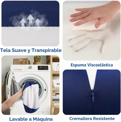 Vista 5 de Almohada de Rodilla para Personas que Duermen de Lado, Almohada de Pierna para Dormir de Lado, Almohada de Cuña de Espuma con Memoria