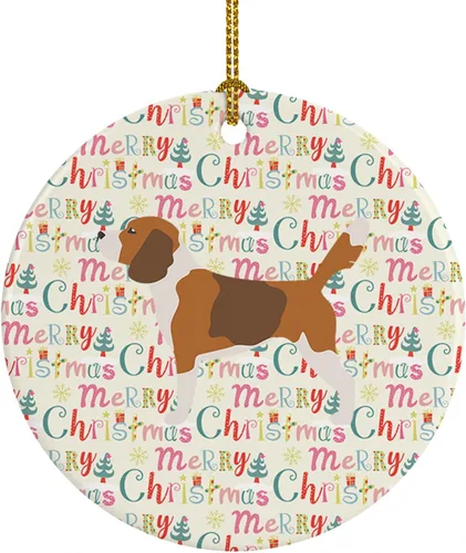 Vista 45 de Caroline's Treasures Affenpinscher - Adorno de cerámica con texto en inglés "Merry Christmas", multicolor para colgar en el árbol de Navidad