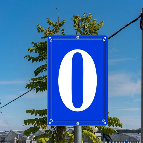 Vista 5 de Premium Aluminum Number Signs, Metal 12" X 8" Blue Numbered Sign Outdoor for Parking Lots, Floor, Dock, Court, Aisle, Field, High Visibility, No