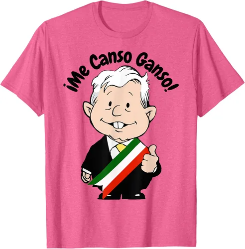 Vista 37 de AMLO Amlito Me Canso Ganso - Camiseta con diseño de dibujos animados mexicanos Gris Oscuro