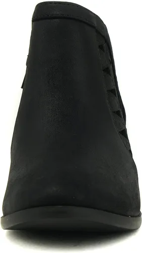 Vista 3 de SODA Chance - Botines de punta redonda y tacón apilado para mujer
